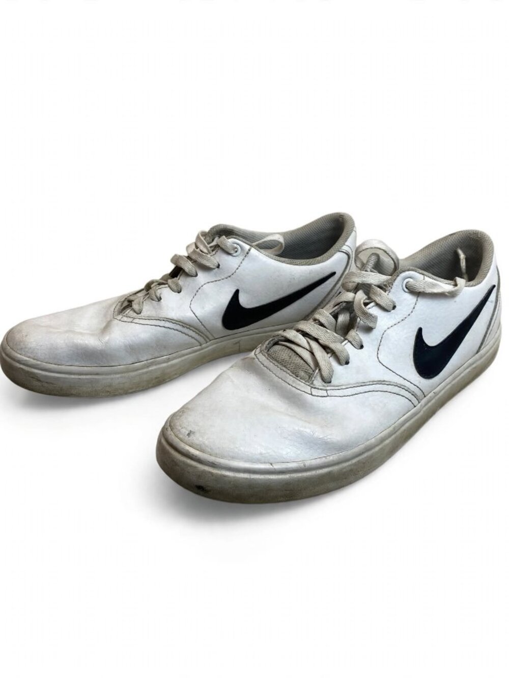 Nike SB Check Solarsoft 843895-101 White Navy Men's 11 EUR 45 Skate Shoes Used